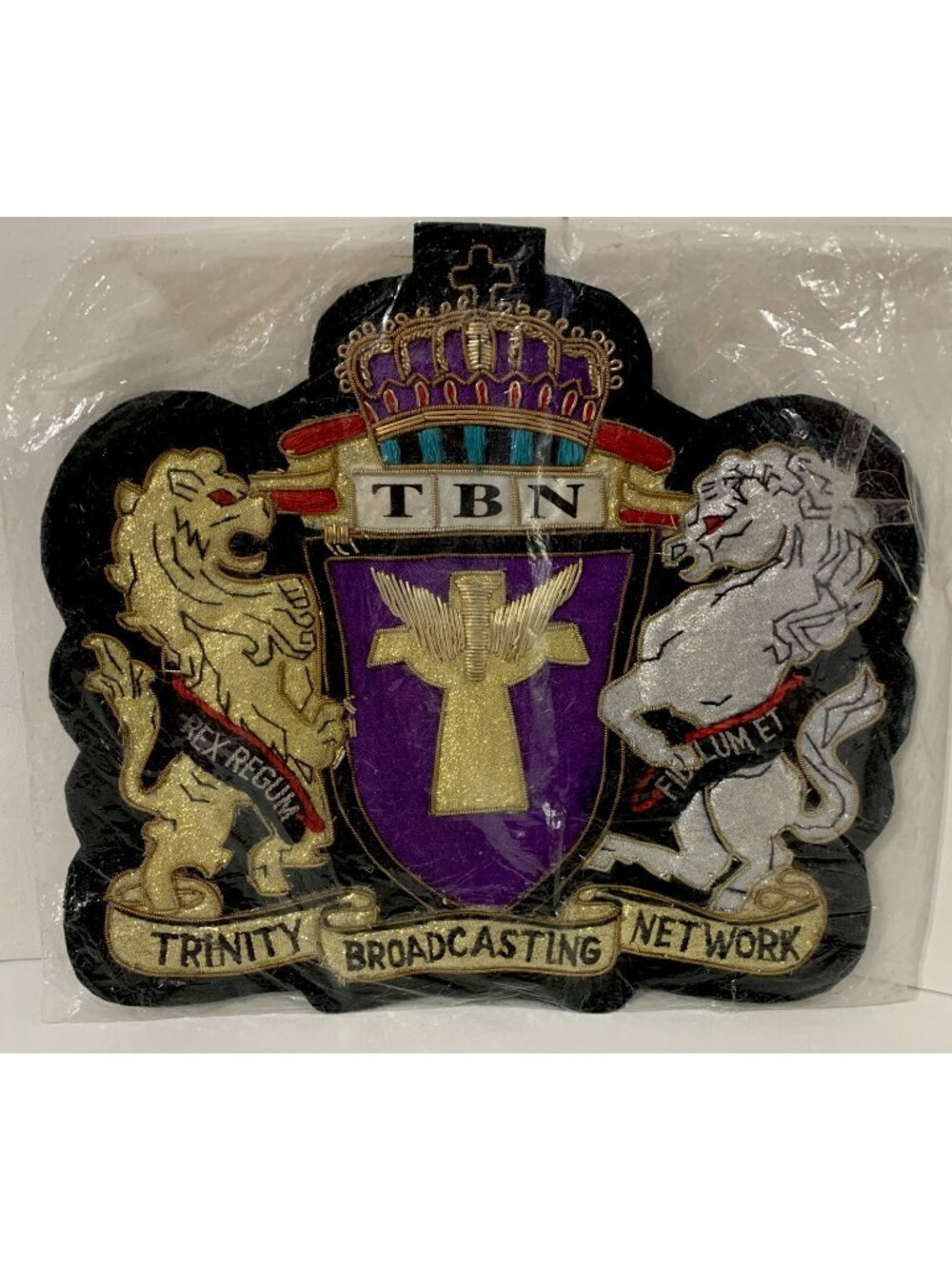 Pat Robertson Trinity Broadcasting Network Sewn Ornate TBN Patch 8.5” x 8”